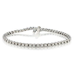 Ladies 14kt White Gold Diamond "Tennis Bracelet". 3.00ct Tw