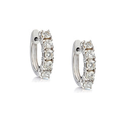 14kt White Gold Diamond Huggies Earrings. 10 x 1.00ct Tw