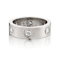 Cartier White Gold 6 Diamond Love Wedding Band Ring. Size 51