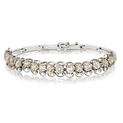 Platinum Vintage Diamond Bracelet. 6.00ct Tw Mine Cut Diamonds. Circa 1910