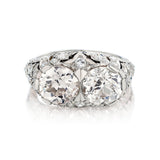 Birks  Vintage Platinum Diamond Ring. 2 x 3.00ct Tw European Cut. Circa 1910 - view 1