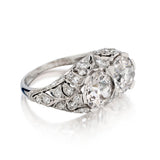 Birks  Vintage Platinum Diamond Ring. 2 x 3.00ct Tw European Cut. Circa 1910 - view 3