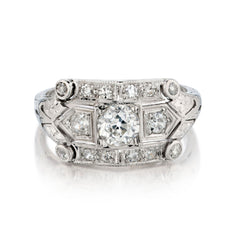 Vintage Platinum Diamond Ring. 1.03 ct Tw. Art Deco