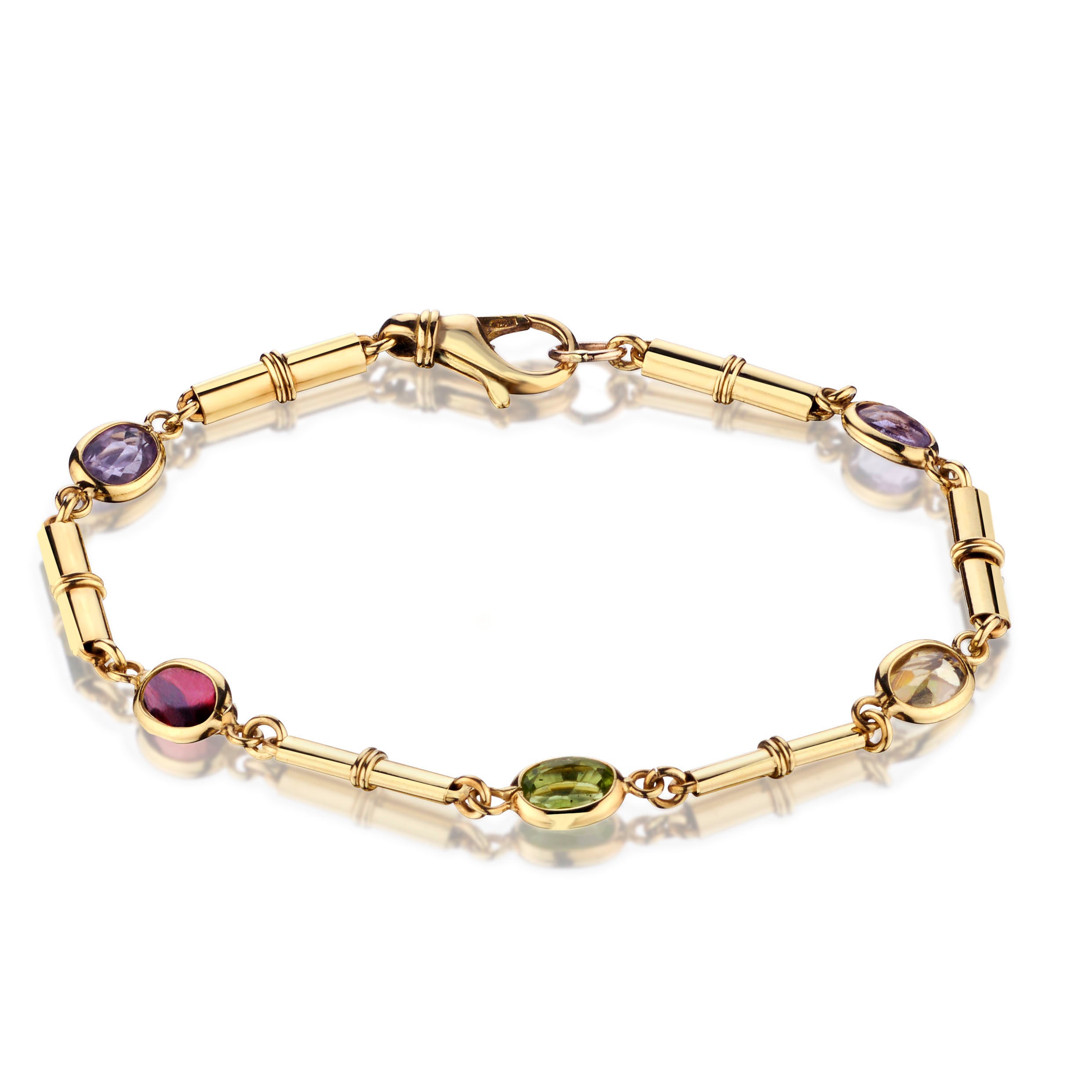 Ladies 18kt Yellow Gold "Rainbow" Bracelet