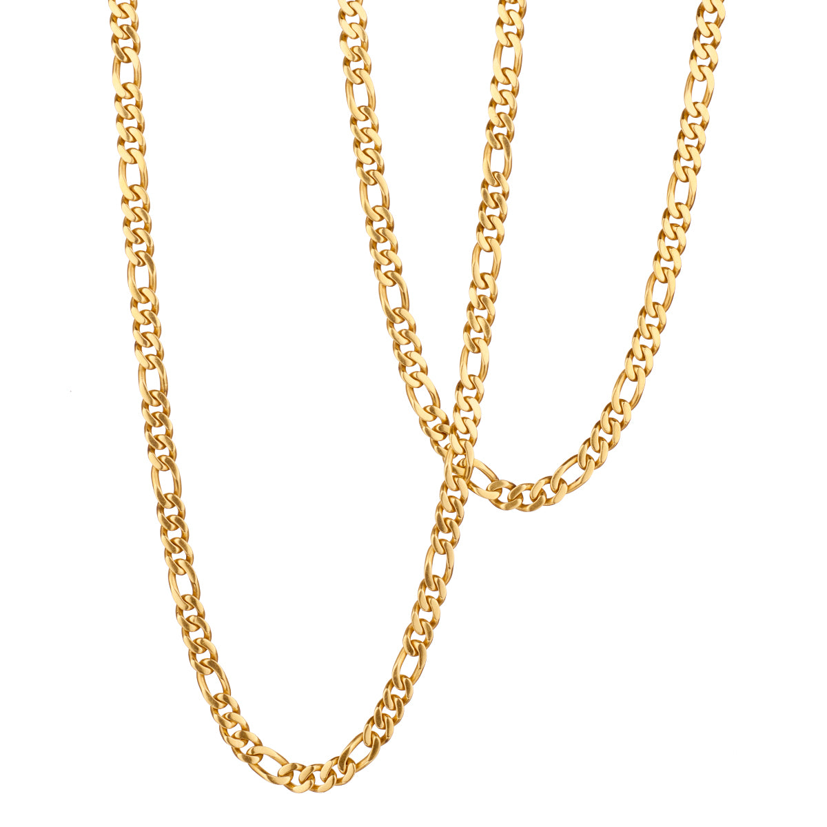 18kt Yellow Gold Figaro Chain. 36" (L). Weight: 123 Grams