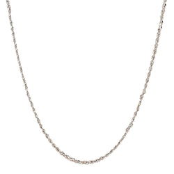 18kt White Gold Braided Chain. Made in Italy. Weight: 6.7 grams