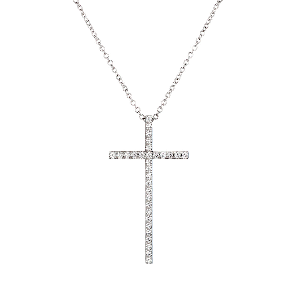 Tiffany & Co Narrow Pave Metro Diamond Cross.