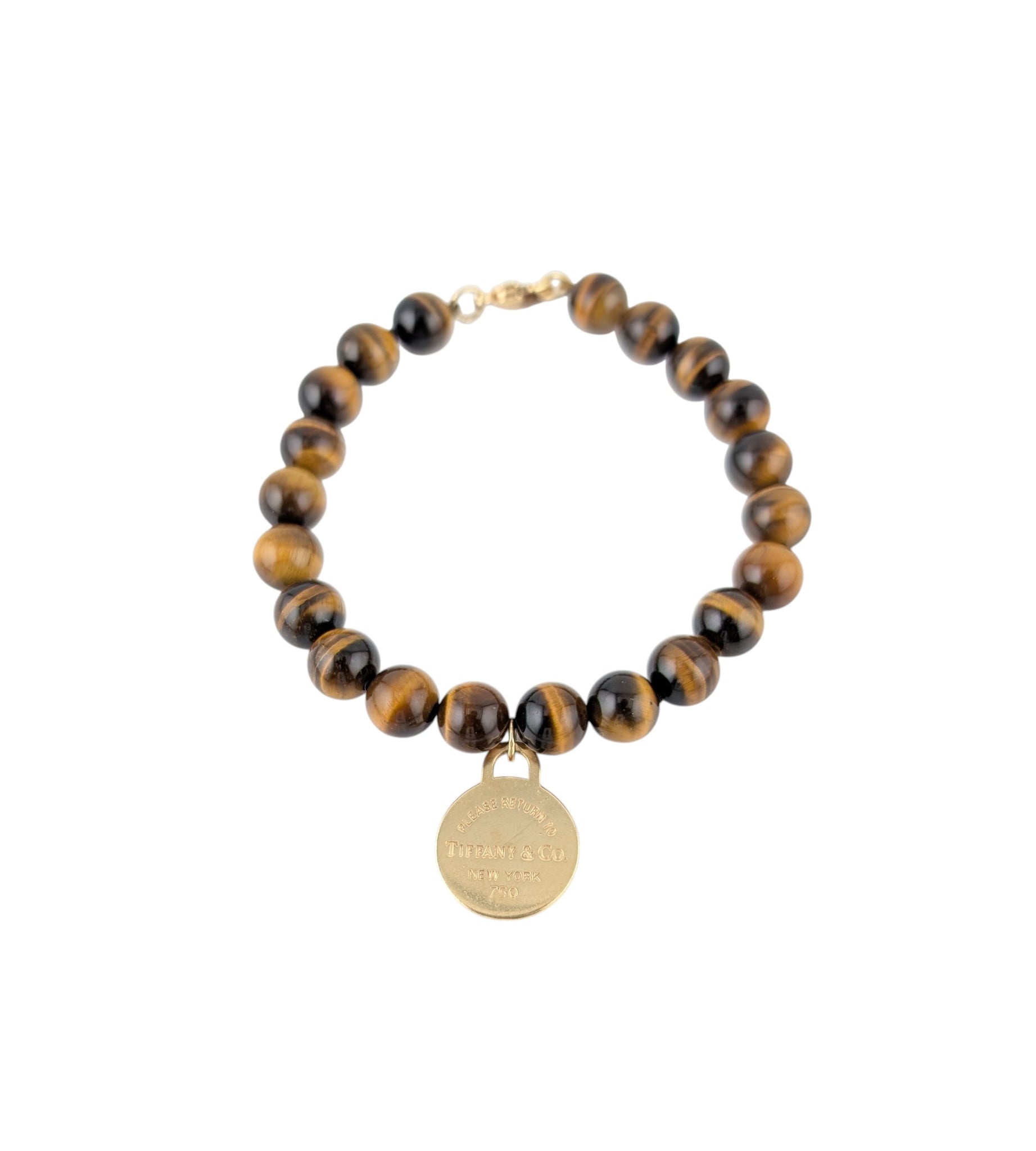 TIFFANY & CO TIGER EYE BEAD BRACELET