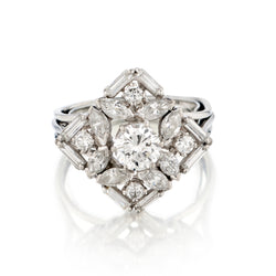 Ladies Platinum and Diamond Ring.Circa 1950's