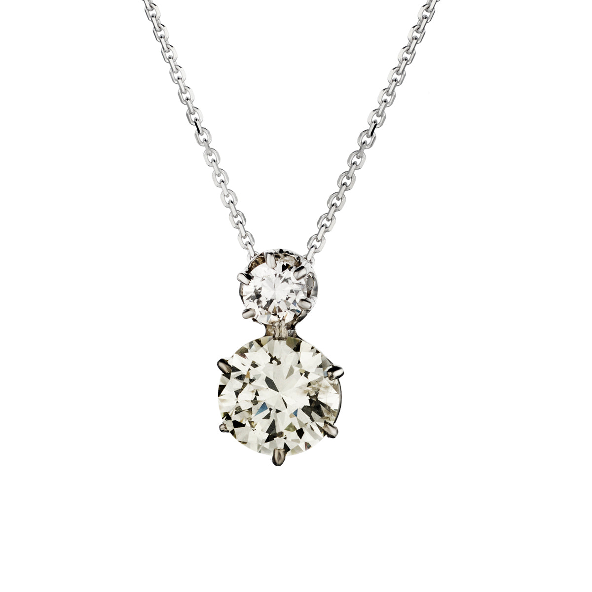 14kt White Gold Natural Diamond Pendant. 1.90ct Tw