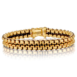David Yurman 18kt Yellow Gold Black Nylon Rope Bracelet