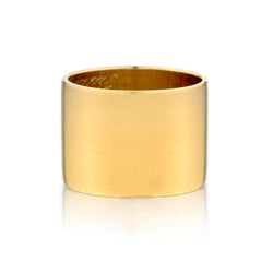 18kt Yellow Gold "Cigar" Wide Band.14.5mm. Signed :Secrett