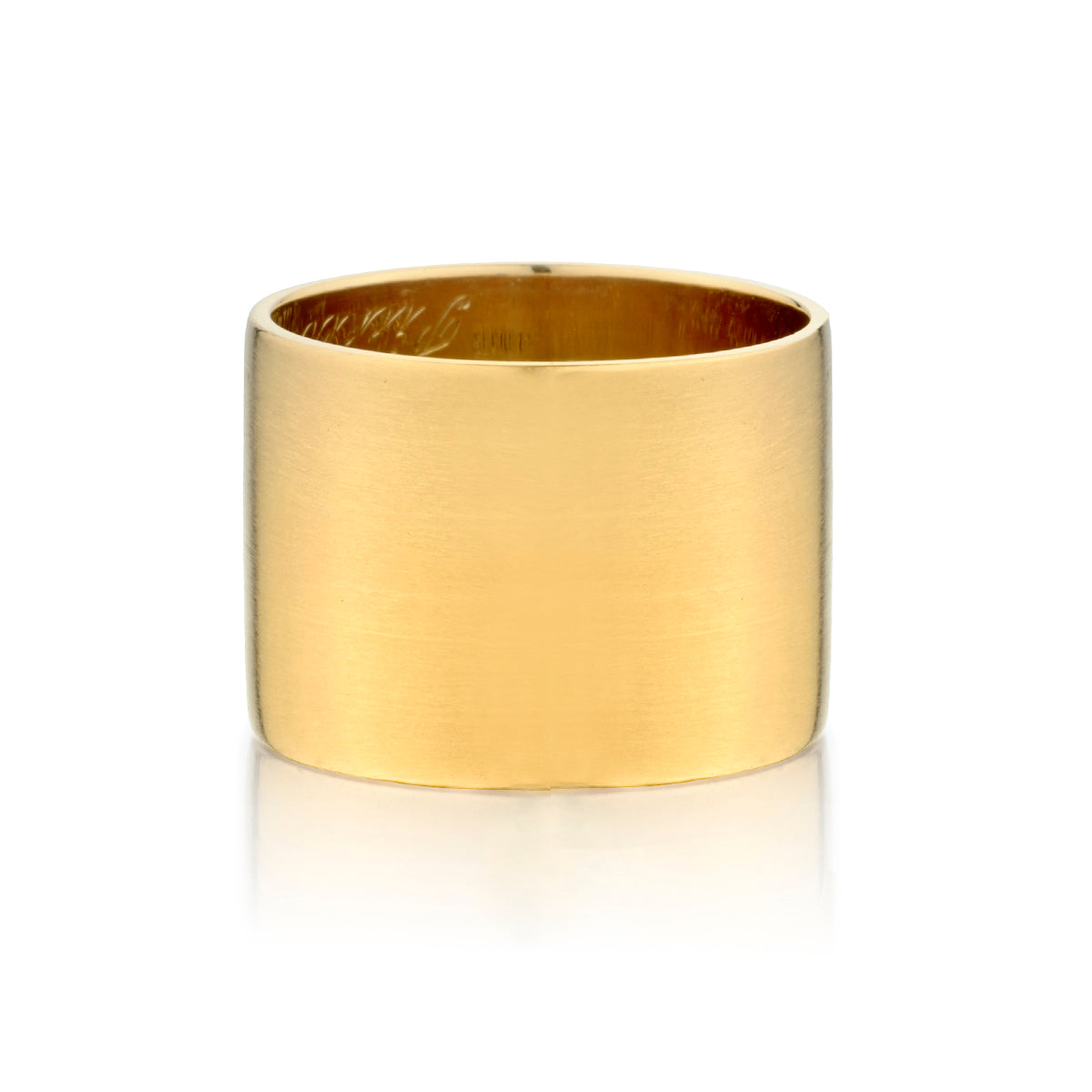 18kt Yellow Gold "Cigar" Wide Band.14.5mm. Signed :Secrett