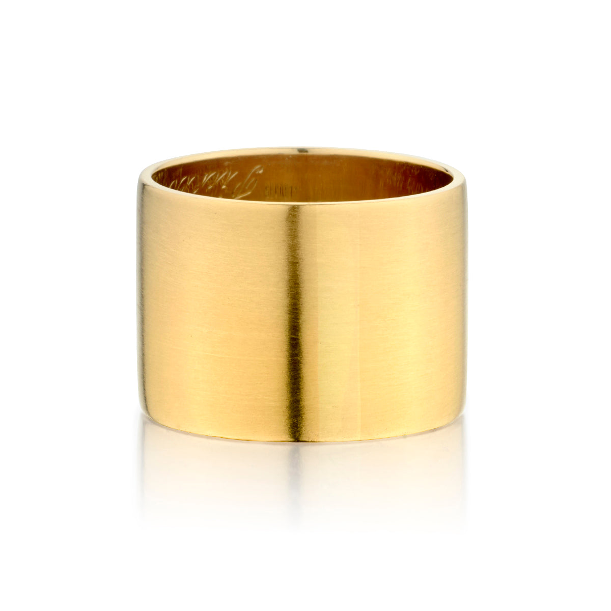 18kt Yellow Gold "Cigar" Wide Band.14.5mm. Signed :Secrett