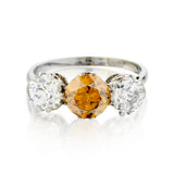 Vintage 18kt White Gold Diamond 3 Stone Ring - view 1