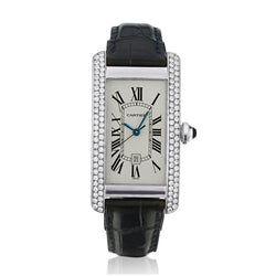 Cartier Tank Americaine in 18kt White Gold with Diamonds. Ref: 1726