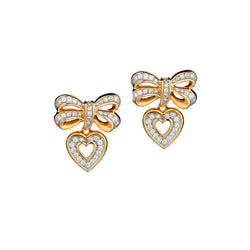 18kt Yellow Gold Diamond Heart Shape Drop / Pendant Earrings. 2.00ct Tw