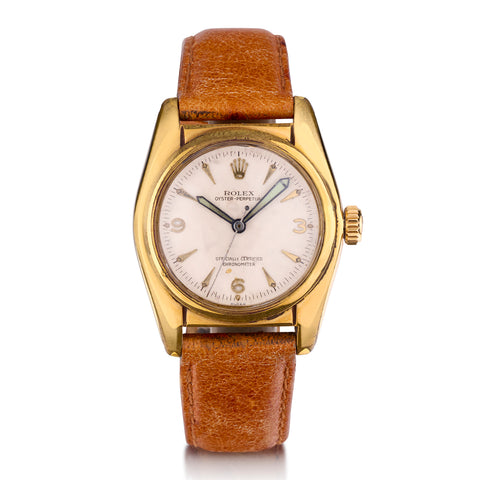 Vintage Rolex Bubbleback Gold Filled Barrel Shaped Top Watch. Ref: 2940