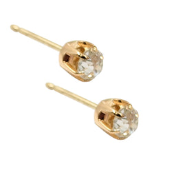 Vintage 14kt Yellow Gold Diamond Stud Earrings. 2 x 0.50ct Tw Mine Cuts