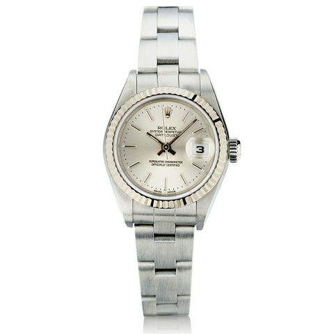 Rolex Oyster Perpetual Datejust Ladies S/S Silver Dial Watch. Ref: 79174