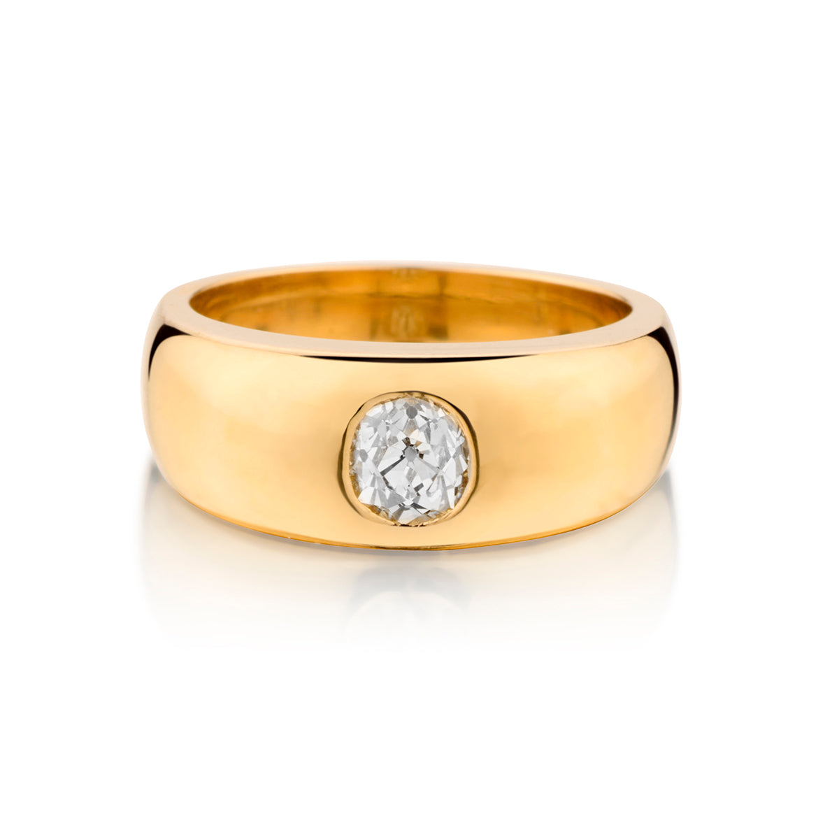 14kt Yellow Gold Handmade Diamond Ring. 0.80ct European Cut