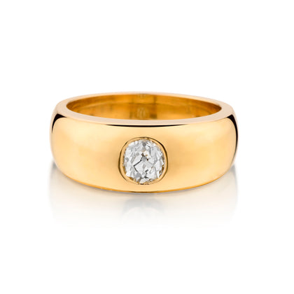 14kt Yellow Gold Handmade Diamond Ring. 0.80ct European Cut
