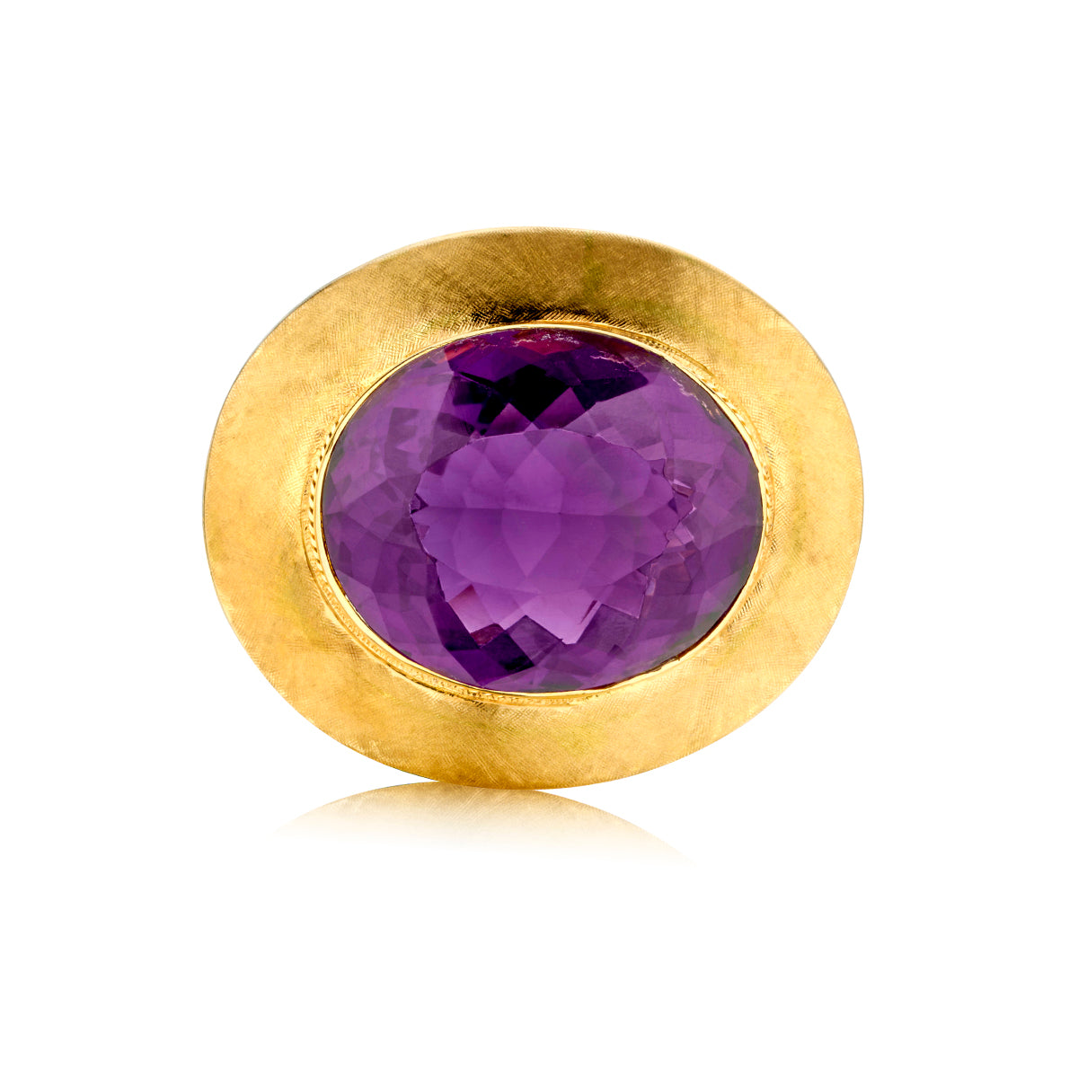 Birks 14kt Yellow Gold Vintage Amethyst Brooch/Pendant. Approx. 35 Carat