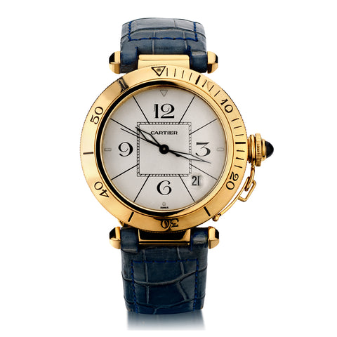 Pasha de Cartier  18kt Yellow Gold. Automatic. Circa 1990. Ref: 4144