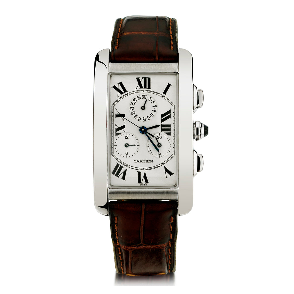 Cartier Tank Americaine Chrono 18kt White Ref - Main Image