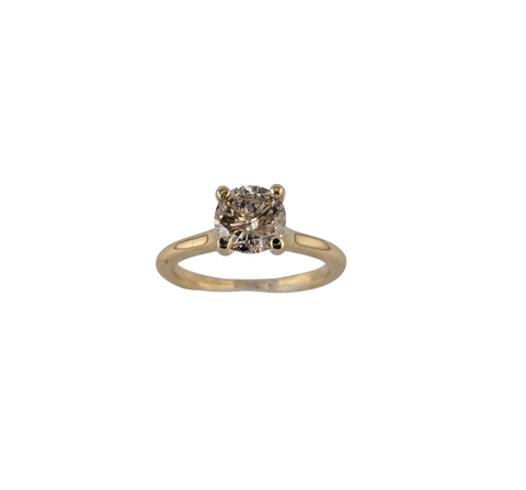 18kt Yellow Gold Diamond Solitaire Ring. 1.30 Brilliant Cut Diamond