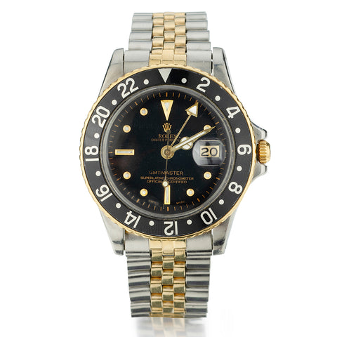 Rolex Vintage 2-Tone GMT Master Nipple Dial with Black Bezel. Ref: 1675