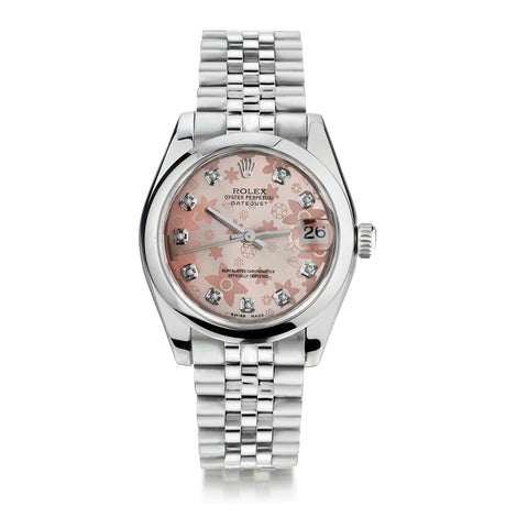 Rolex Oyster Perpetual Lady's Datejust Floral Diamond Watch