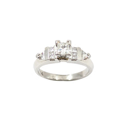 Platinum Princess Cut Diamond Ring.  0.67ct Tw