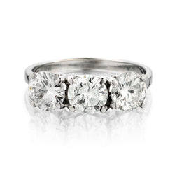 14kt White Gold 3-Stone Diamond Ring. 2.30ct Tw