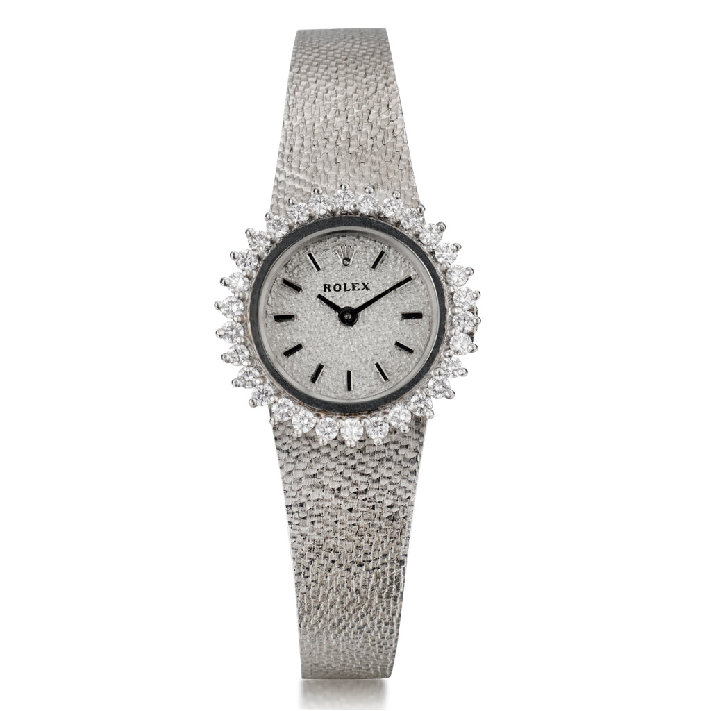Ladies 18kt White Gold Rolex Dress Watch with Diamond – Van
