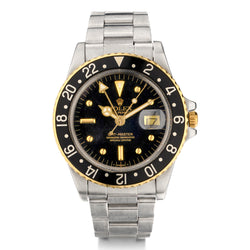 Rolex Vintage 2-Tone GMT Master Nipple Dial with Black Bezel. Ref: 1675