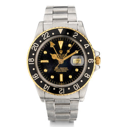 Rolex Vintage 2-Tone GMT Master Nipple Dial with Black Bezel. Ref: 1675