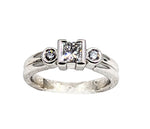 14kt Princess Cut White Gold Engagement Ring. 0.67ct Tw