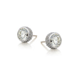 8.15 Carat Total Weight Round Brilliant Cut Diamond Bezel Stud Earrings