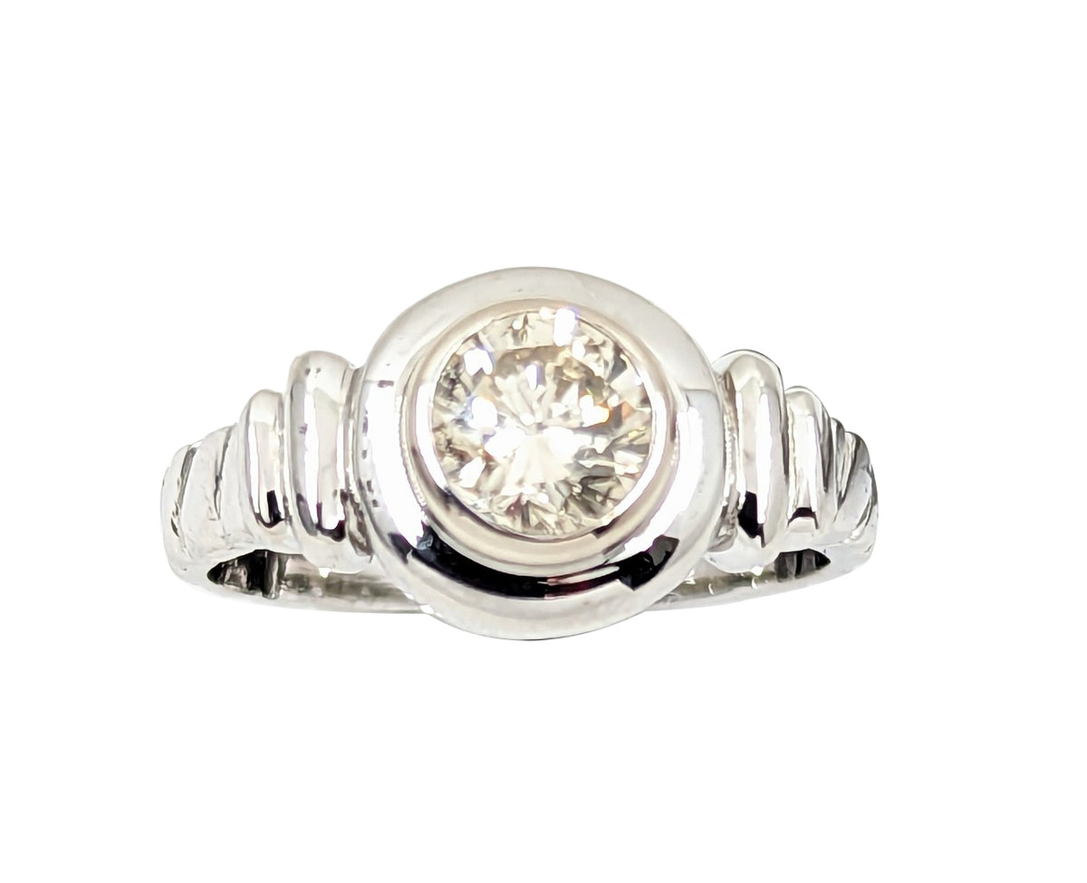 Platinum Custom Made Diamond Ring. 0.75 Carat Brilliant cut – Van Rijk