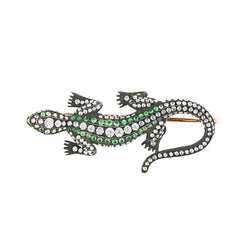 Rose Gold and silver Vintage Inspired Lizard Brooch