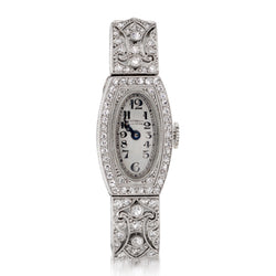 Ladies Platinum Gubelin Lucerne Diamond Dress Watch on Satin Band. Circa 1890
