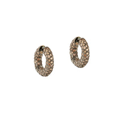 18kt Blackened Gold Huggies Diamond Earrings.