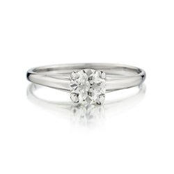 European Cut Solitaire Diamond Ring. 0.55ct European Cut