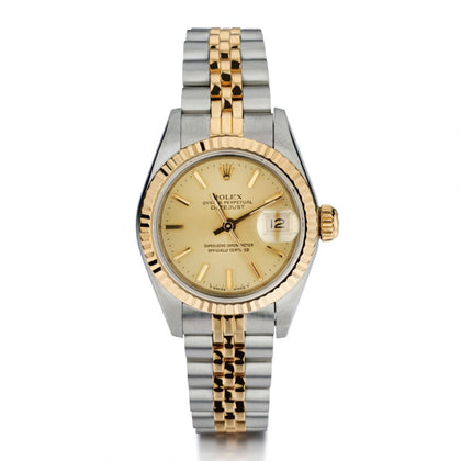 Rolex Oyster Perpetual Lady's Two Tone Champagne Dial Watch Ref: 6917