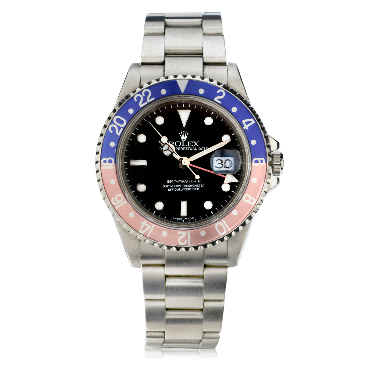 ROLEX GMT Master II in Stainless Steel "Pepsi".  Unpolished. Ref: 16710