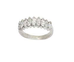 Ladies 14kt White Gold Diamond Marquise Band. 1.00 Total Carat Weight.