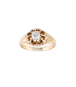 14kt Rose Gold Diamond Vintage Ring. 0.50 Mine Cut