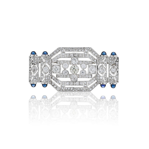 Edwardian Platinum and Diamond Brooch. 5.00ct Tw