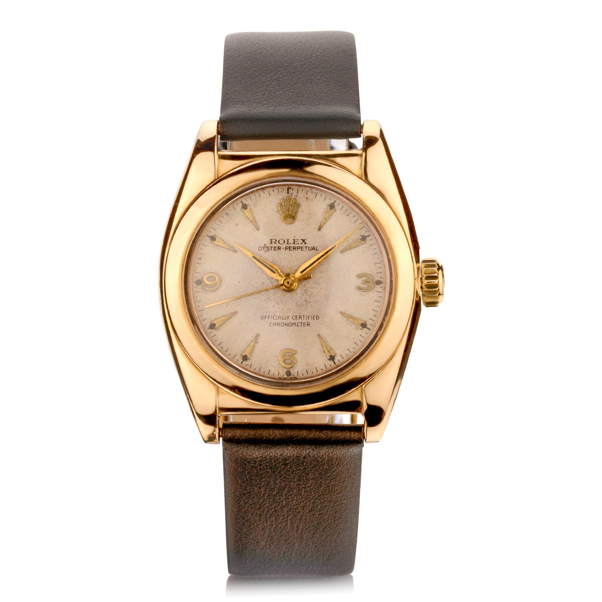 Rolex 14kt Pink Gold Bubbleback Wristwatch Watch World - 95.Ref:3131